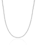 Choker Hematita Prateada 2 mm Ródio Branco