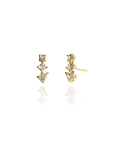 Brinco Ear Cuff Trio Pontos de Luz Cristal