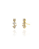 Brinco Ear Cuff Trio Pontos de Luz Cristal