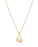 Gargantilha Coração Mãe Cravejado Cristal Banhado a Ouro 18K - 45 cm