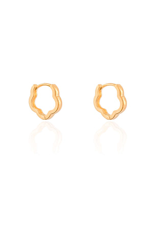 Brinco Argola Click Flor 1.4 cm Banhado a Ouro 18K