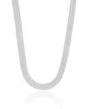 Choker Malha Fita 7 mm Ródio Branco