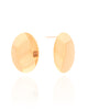 Brinco Oval Liso 3.7 cm Banhado a Ouro 18K