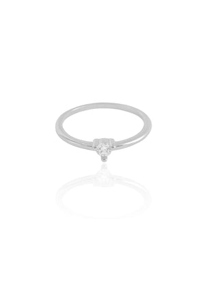 Anel Ponto de Luz Cristal Tamanho 19 Ródio Branco