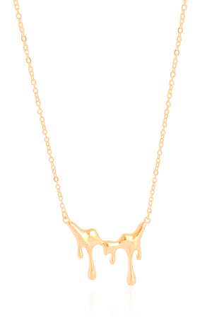 Gargantilha Elos Derretido Liso Banhado a Ouro 18K - 45 cm