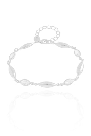 Pulseira Lisa e Zircônias com Cristal Ródio Branco