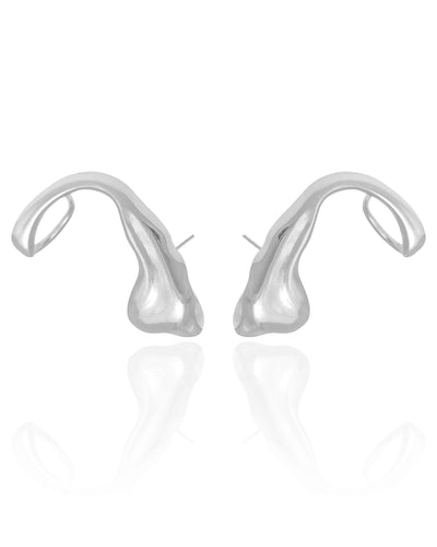 Ear Cuff Orgânico Ródio Branco