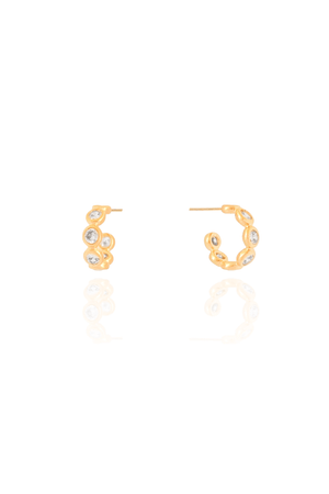 Brinco Argola Cristal 1.4 mm Banhado a Ouro 18K