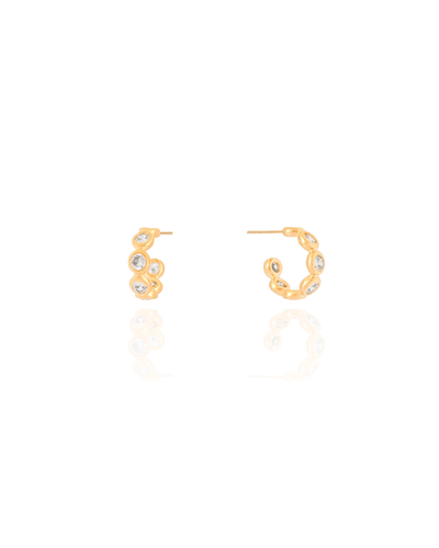 Brinco Argola Cristal 1.4 mm Banhado a Ouro 18K