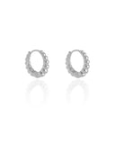 Brinco Argola Click Bolas Lisas 1.8 cm Ródio Branco