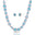 Conjunto Colar Riviera Mix Azul Sky Cravejado Cristal com Fecho Italiano - 40 cm
