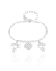 Pulseira Filho e Filha com Coração Amor Ródio Branco