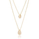 Gargantilha Dupla Gotas Lisas Banhado a Ouro 18K