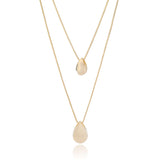 Gargantilha Dupla Gotas Lisas Banhado a Ouro 18K