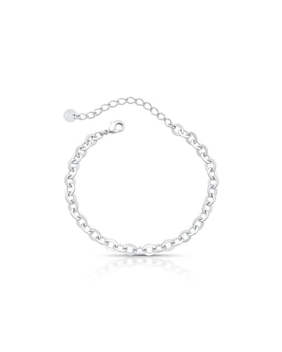 Pulseira Elos Português Oval Achatado