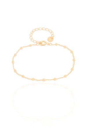 Pulseira Infantil Elos Bolinhas 2.5 mm Banhado a Ouro 18K