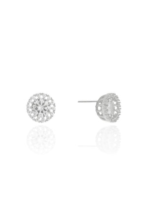 Brinco Ponto de Luz Borda Cravejada Cristal