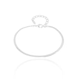 Pulseira Malha Fita 2 mm Ródio Branco