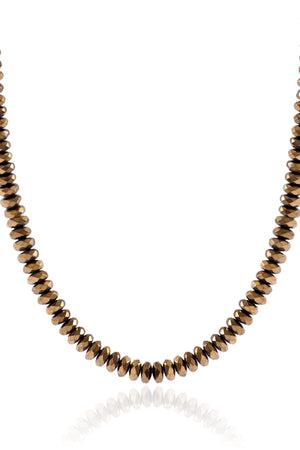 Choker Hematita Dourada 6 mm Banhado a Ouro 18K