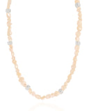 Choker Madrepérolas Quadrados Lisos Ródio Branco
