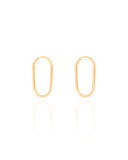 Brinco Argola Encaixe Fio Oval 2.2 cm Banhado a Ouro 18K