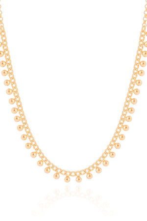 Choker Grumet Bolinhas Lisas Banhado a Ouro 18K