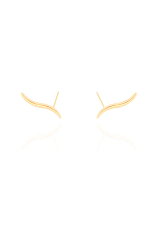 Brinco Ear Cuff Ondulado Banhado a Ouro 18k