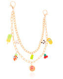 Colar de Bolsa Dupla Pingentes Verão Banho Dourado