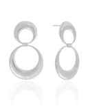 Brinco Argola Frontal Dupla Lisa 5.4 cm Ródio Branco