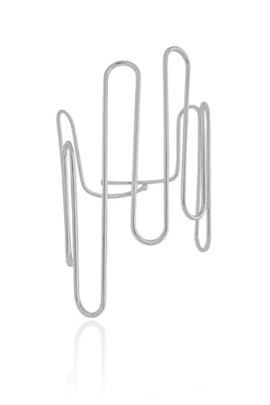 Bracelete Fio Ondas Ródio Branco