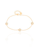 Pulseira Bola com Zircônia Cristal Banhado a Ouro 18K