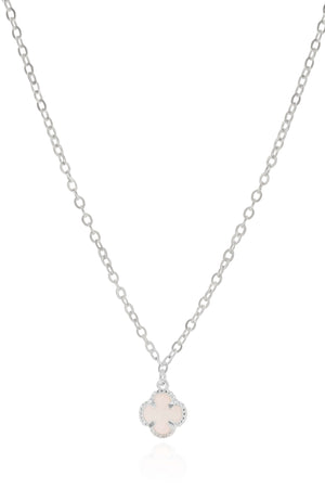 Gargantilha Elos Trevo Tom Madrepérola Ródio Branco - 40 cm