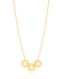 Gargntilha Veneziana Filhos Três Meninos Detalhe Ponto de Luz Cristal Banhado a Ouro 18K - 45 cm