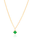 Gargantilha Elos Trevo Tom Esmeralda Banhado a Ouro 18K - 40 cm