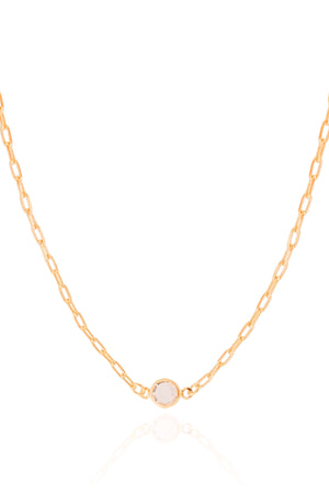 Choker Elos Ponto de Luz Cristal 6 mm Banhado a Ouro 18K