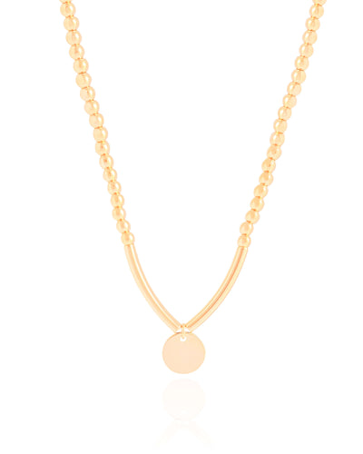 Choker Bolinhas Pingente Redondo Banhado a Ouro 18K