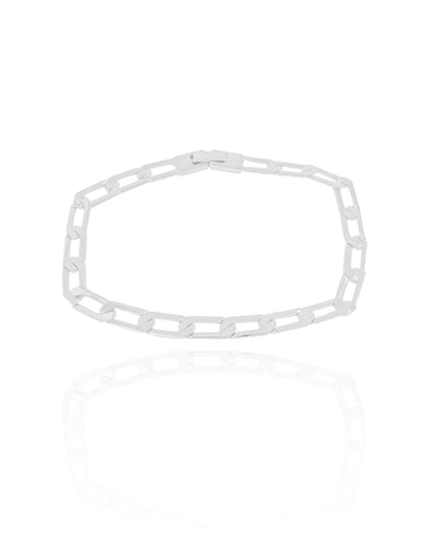 Pulseira Masculina Grumet 6 mm Ródio Branco