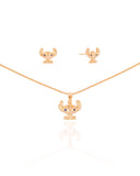 Conjunto Infantil Stitch Banhado a Ouro 18K