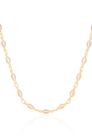 Choker Navetes Cristal Banhado a Ouro 18K