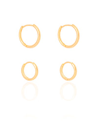 Dupla de Argolas Fio Lisas Banhado a Ouro 18K