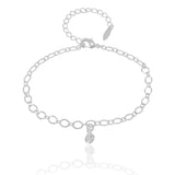 Pulseira Elos Detalhado com Ponto de Luz Ródio Branco