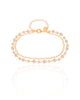 Pulseira Dupla Elos Pérolas Banhado a Ouro 18K