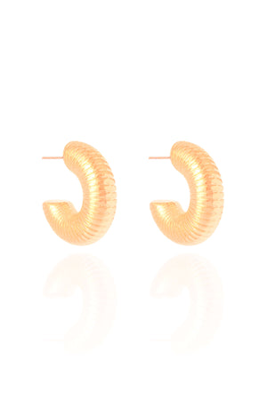 Brinco Argola Tubo Mola ABS  2.5 cm Banhado a Ouro 18K