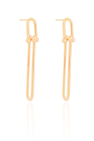 Brinco Elos U Balanço 6.0 cm Banhado a Ouro 18K