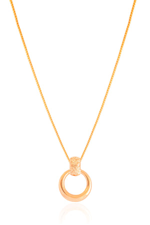 Gargantilha Veneziana Redondo Texturizado Banhado a Ouro 18K - 45 cm