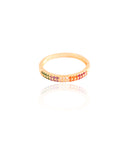 Anel Cravejado Cristal Colorido Tamanho 19 Banhado a Ouro 18K