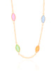 Choker Navetes Coloridos Banhado a Ouro 18K