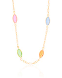 Choker Navetes Coloridos Banhado a Ouro 18K