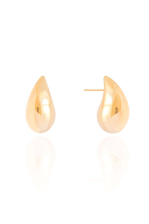 Brinco Gota Lisa ABS Banhado a Ouro 18K