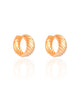 Brinco Argola Click Frisada Lisa 2.1 cm Banhado a Ouro 18K